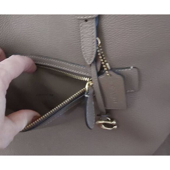 NWOT~COACH Pebbled Leather Taylor Tote Handbag Purse~Taupe & Gold~$325 Retail - Picture 5 of 7
